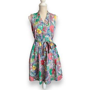 TALBOTS | Fit and Flare Paisley Floral Dress Size 8P